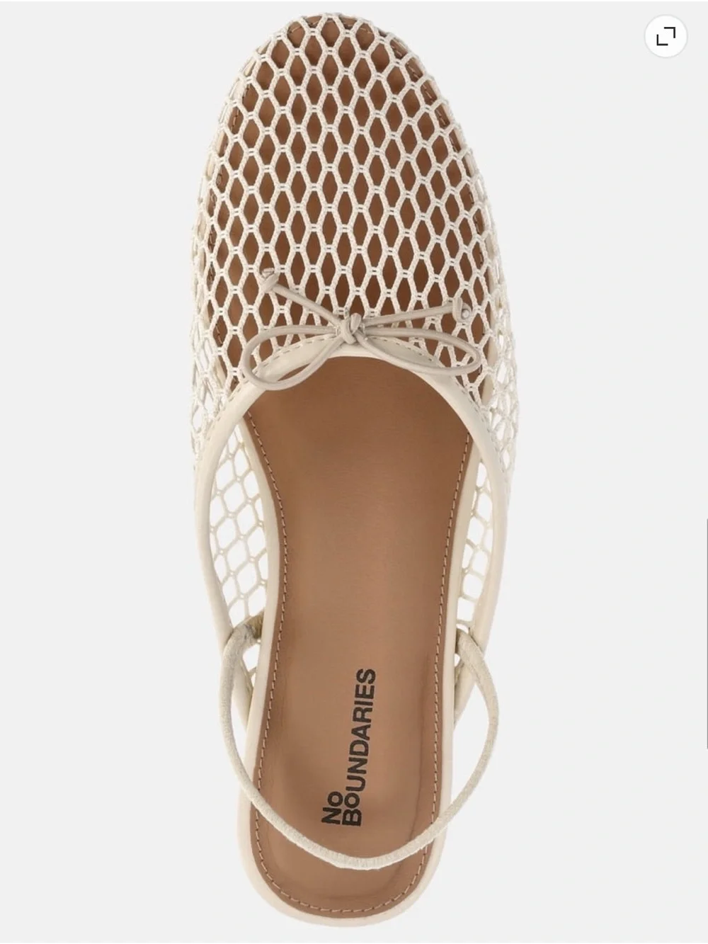 No Boundaries Metallic Ivory Slingback Pointed Toe Flat